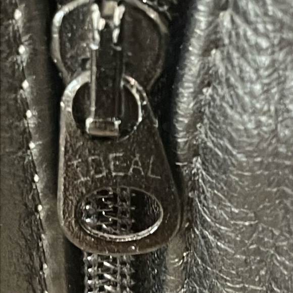 Vintage USA American Flag Black Leather Bomber Jacket Biker Motorcycle size M - Picture 12 of 17